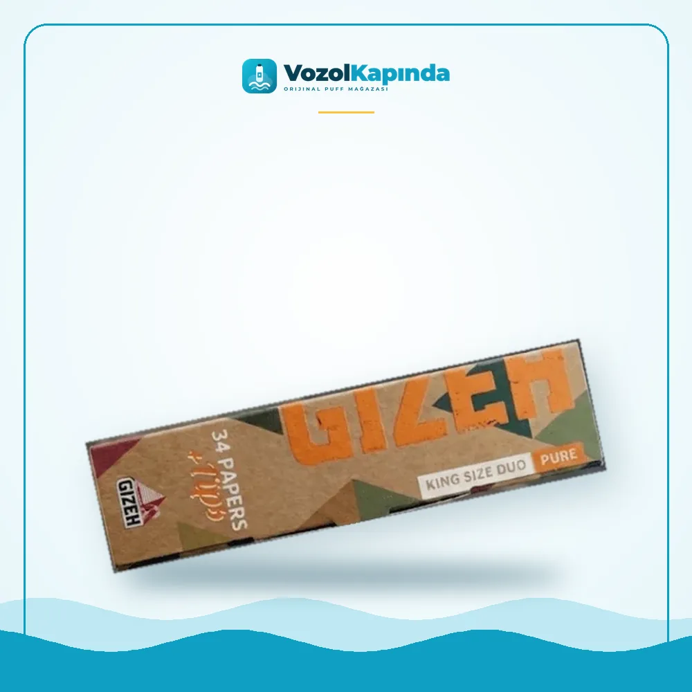 Gizeh King Size Duo Pure Sarma Kağıdı + Zıvanalı, Vozol Kapında orijinal sarma kağıdı