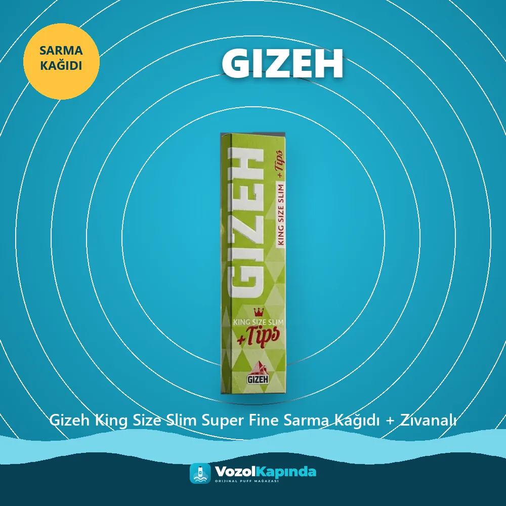 Gizeh King Size Slim Super Fine Sarma Kağıdı + Zıvanalı bilgi kartı, orijinal sarma kağıdı
