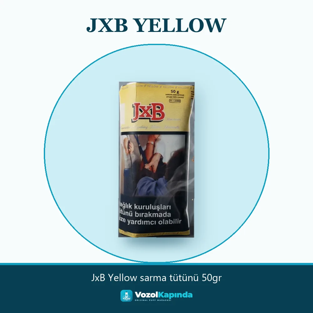 JxB Yellow sarma tütünü 50gr bilgi kartı, orijinal sarma tütünü