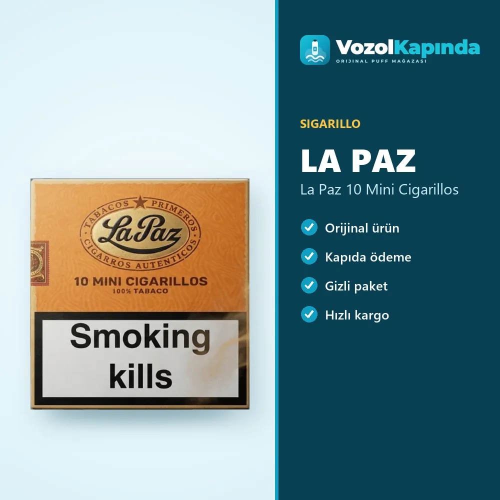 La Paz 10 Mini Cigarillos Sipariş Bilgileri La Paz 10 Mini Cigarillos özellikleri: orijinal ürün, kapıda ödeme, gizli paket