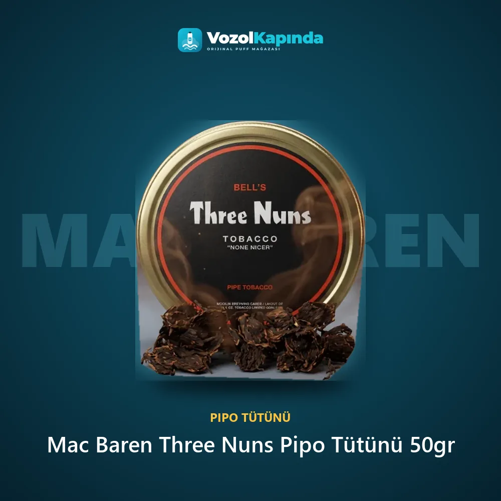 Mac Baren Three Nuns Pipo Tütünü 50gr bilgi kartı, orijinal pipo tütünü