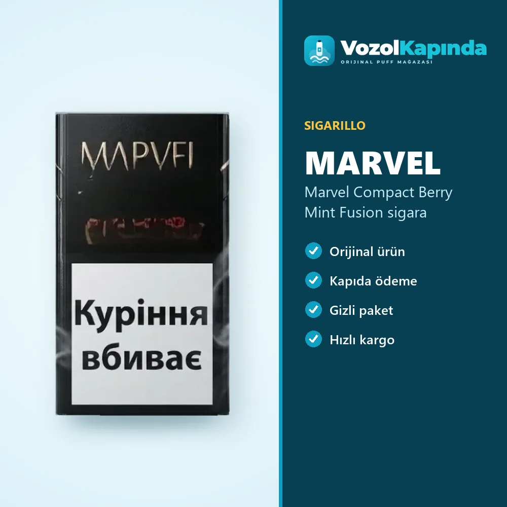 Marvel Compact Berry Mint Fusion sigara sipariş avantajları: kapıda ödeme ve gizli paket