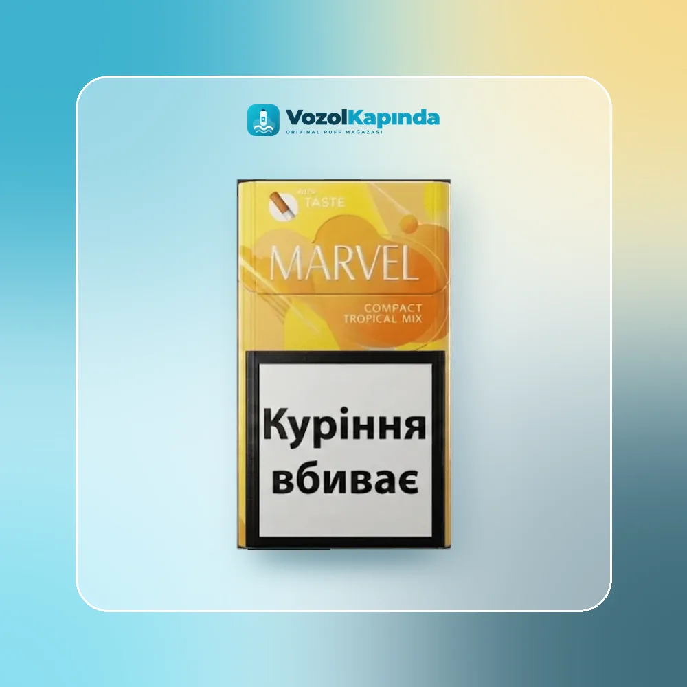 Marvel Compact Tropical Mix ithal sigara Paket Görünümü Marvel Compact Tropical Mix ithal sigara paket görünümü