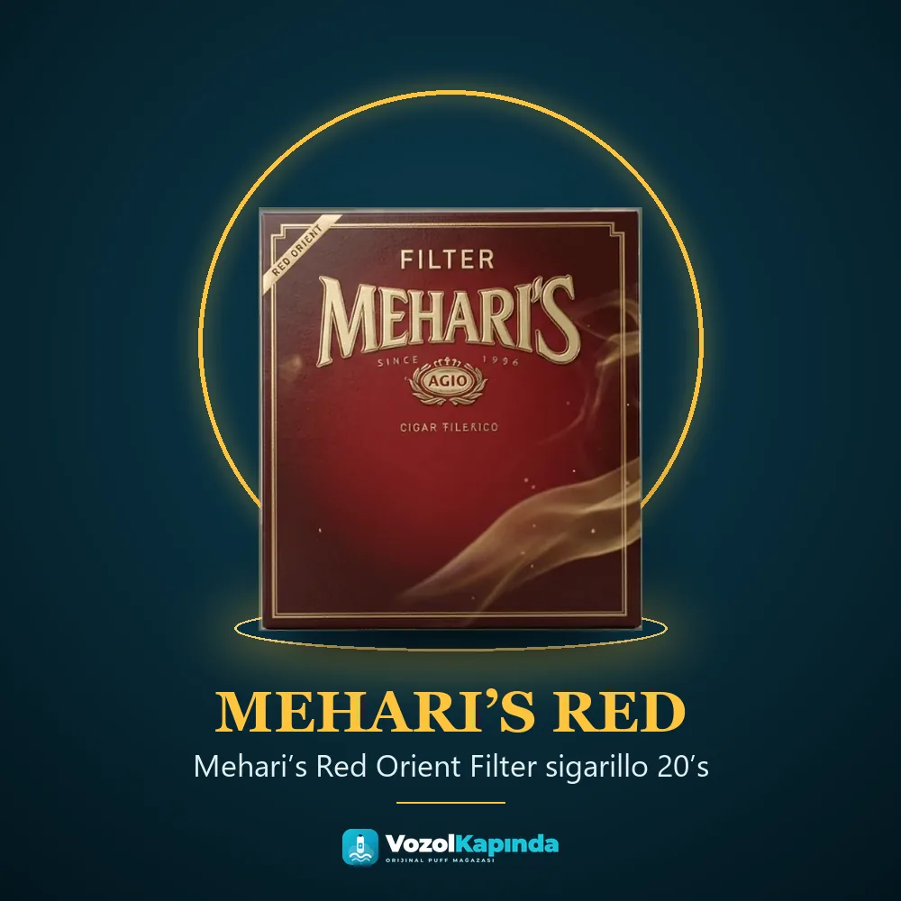 Mehari’s Red Orient Filter sigarillo 20’s Sipariş Bilgileri Mehari’s Red Orient Filter sigarillo 20’s bilgi kartı, orijinal sigarillo