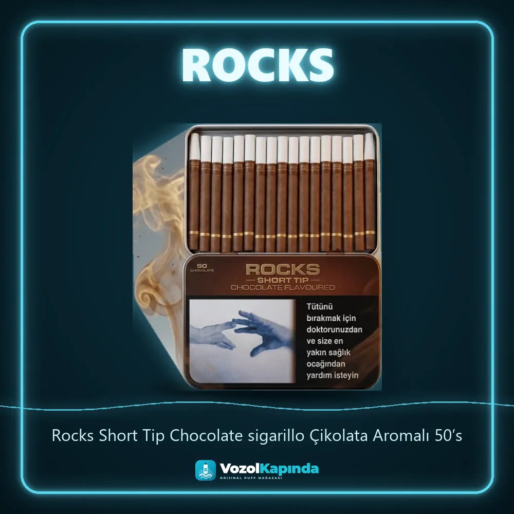 Rocks Short Tip Chocolate sigarillo Çikolata Aromalı 50’s Özellikleri Rocks Short Tip Chocolate sigarillo Çikolata Aromalı 50’s bilgi kartı, orijinal sigarillo