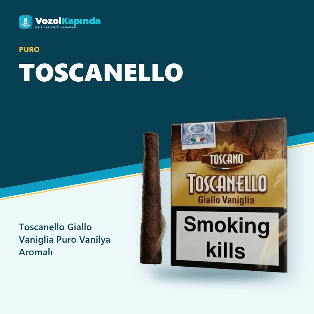 Toscanello Giallo Vaniglia Puro Vanilya Aromalı Sipariş Bilgileri Toscanello Giallo Vaniglia Puro Vanilya Aromalı bilgi kartı, orijinal puro