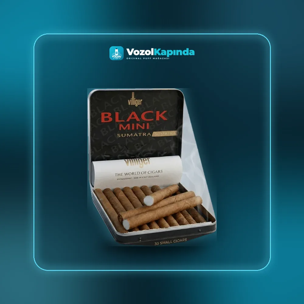 Villiger Black Mini Sumatra filtreli sigarillo 10’s Fiyatı Villiger Black Mini Sumatra filtreli sigarillo 10’s, Vozol Kapında orijinal sigarillo