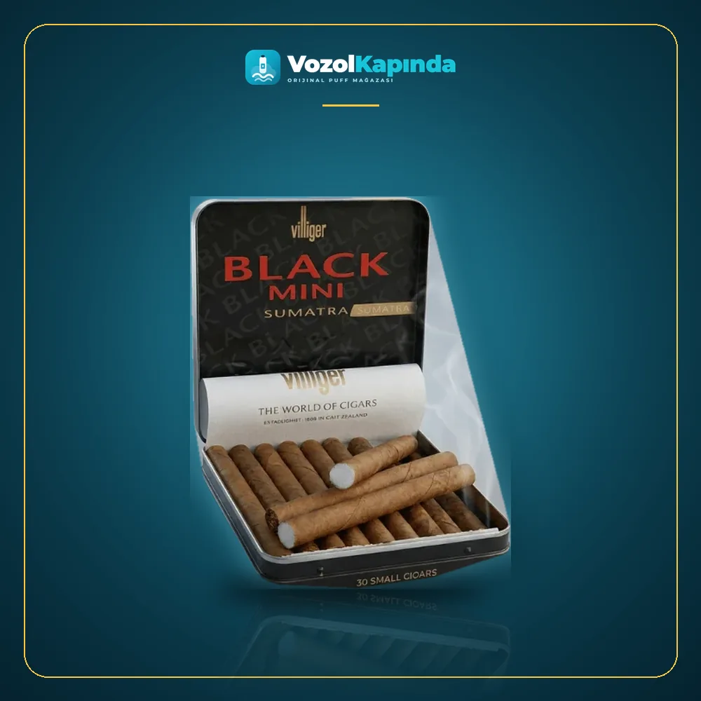 Villiger Black Mini Sumatra filtreli sigarillo 10’s Ürün Görseli Villiger Black Mini Sumatra filtreli sigarillo 10’s ürün görseli, orijinal sigarillo