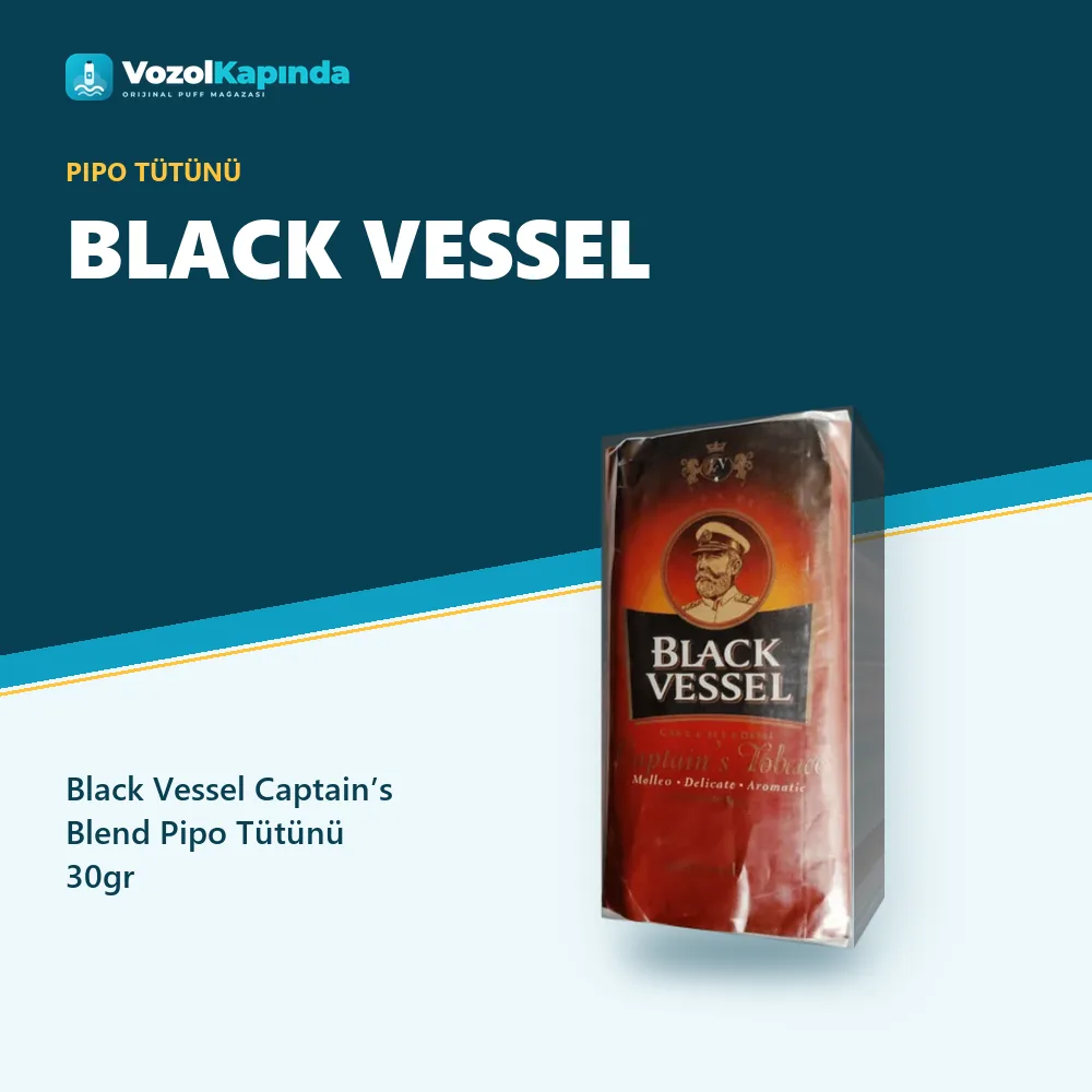 Black Vessel Captain’s Blend Pipo Tütünü 30gr Bilgi Kartı Black Vessel Captain’s Blend Pipo Tütünü 30gr bilgi kartı, orijinal pipo tütünü