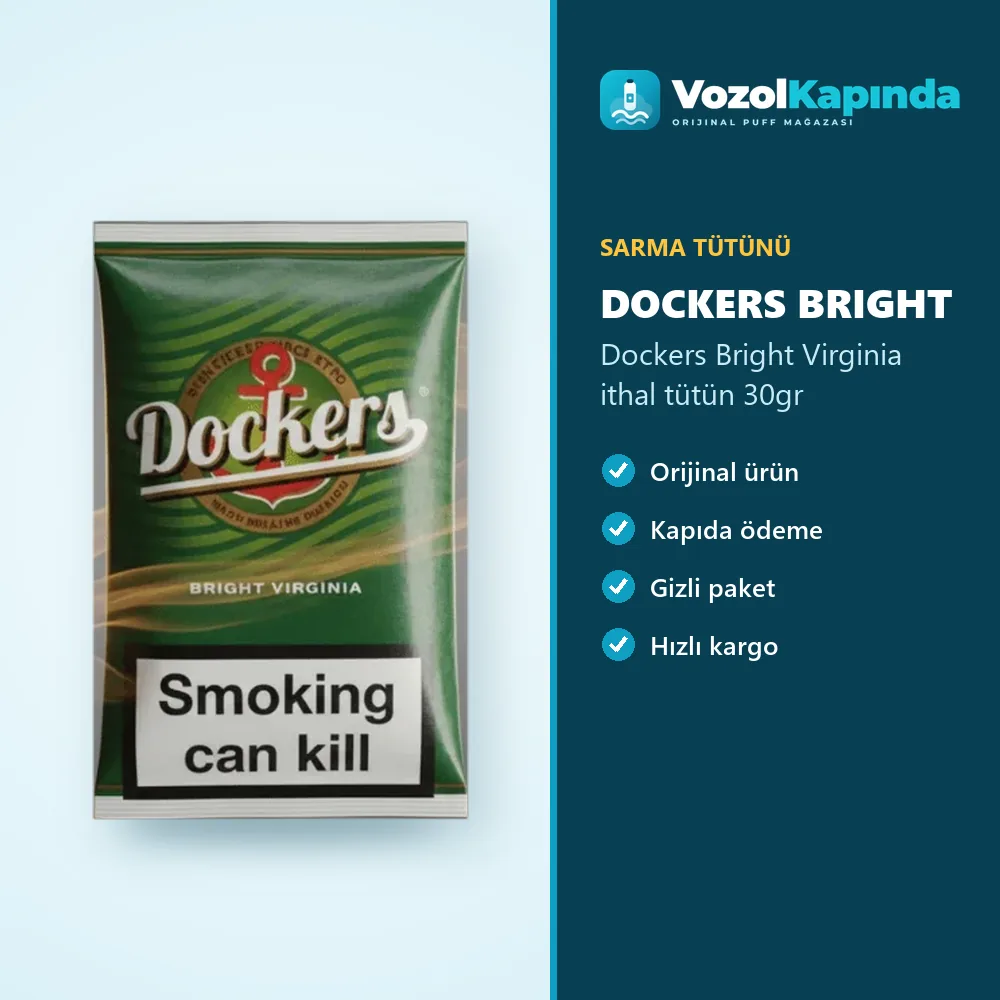 Dockers Bright Virginia ithal tütün 30gr Özellikleri Dockers Bright Virginia ithal tütün 30gr özellikleri: orijinal ürün, kapıda ödeme, gizli paket