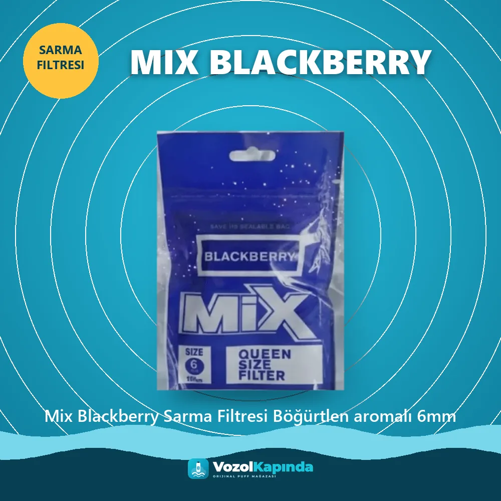 Mix Blackberry Sarma Filtresi Böğürtlen aromalı 6mm Sipariş Bilgileri Mix Blackberry Sarma Filtresi Böğürtlen aromalı 6mm sipariş avantajları: kapıda ödeme ve gizli paket
