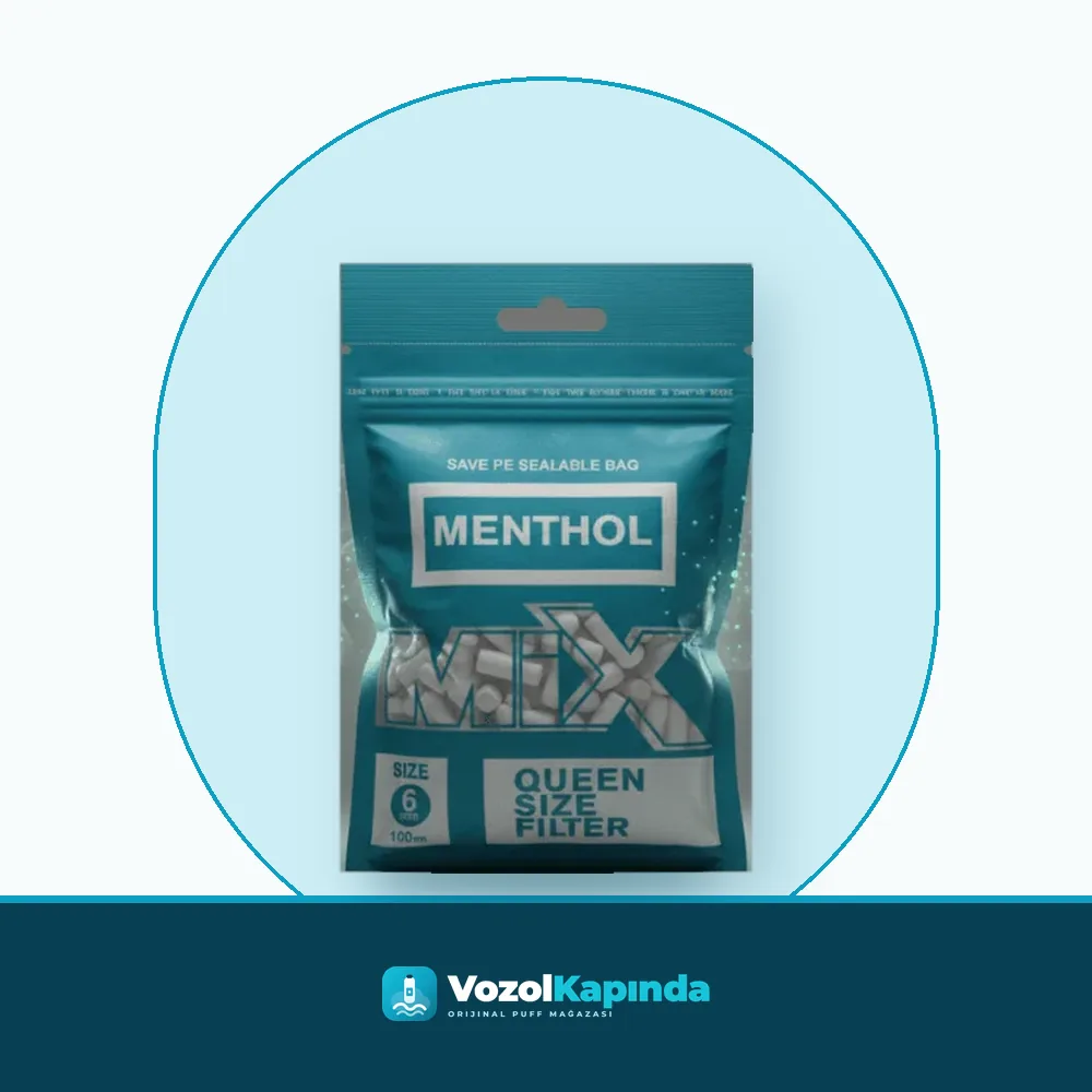 Mix Menthol Mentollü Sarma Filtresi 6mm Paket Görünümü Mix Menthol Mentollü Sarma Filtresi 6mm paket görünümü