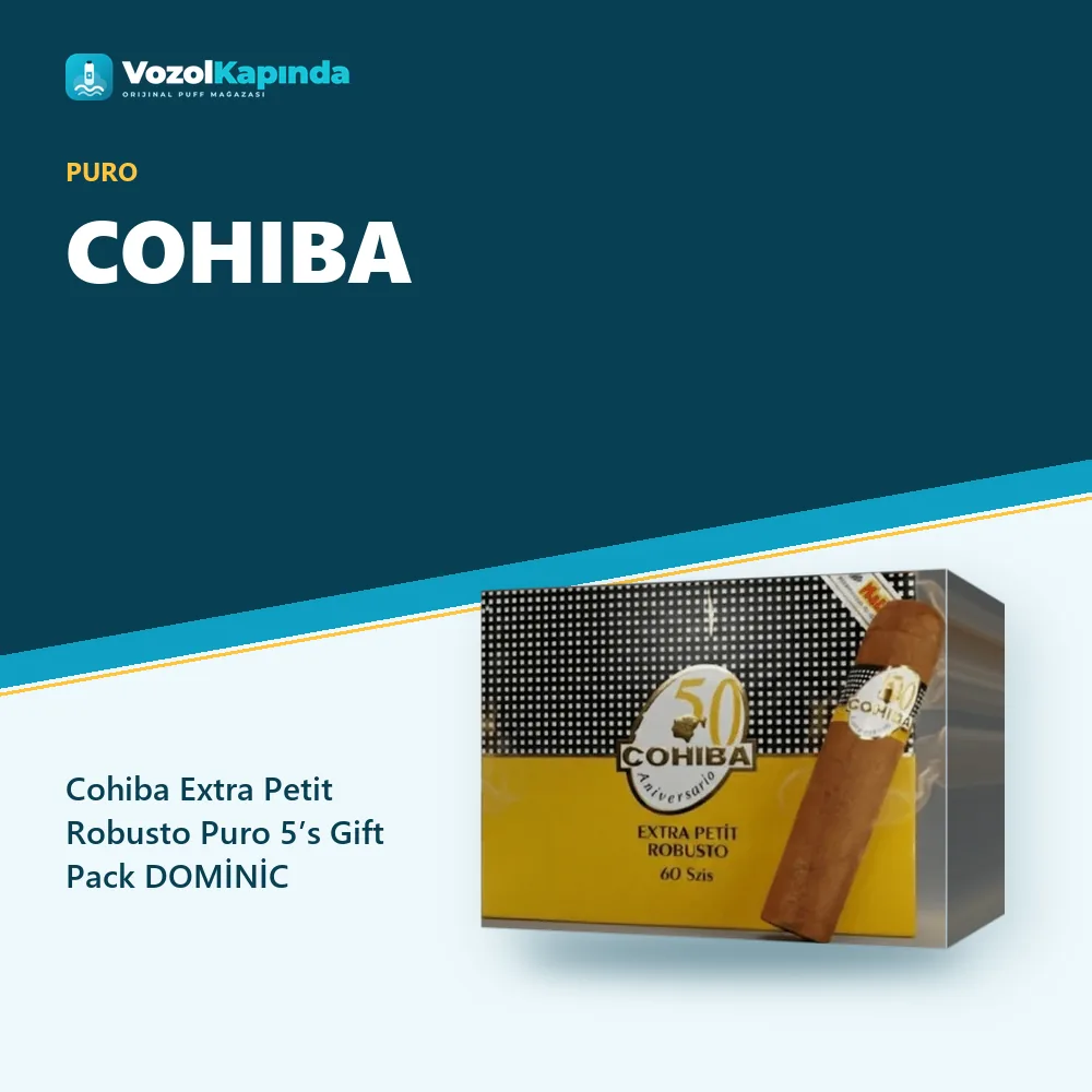Cohiba Extra Petit Robusto Puro 5’s Gift Pack DOMİNİC bilgi kartı, orijinal puro