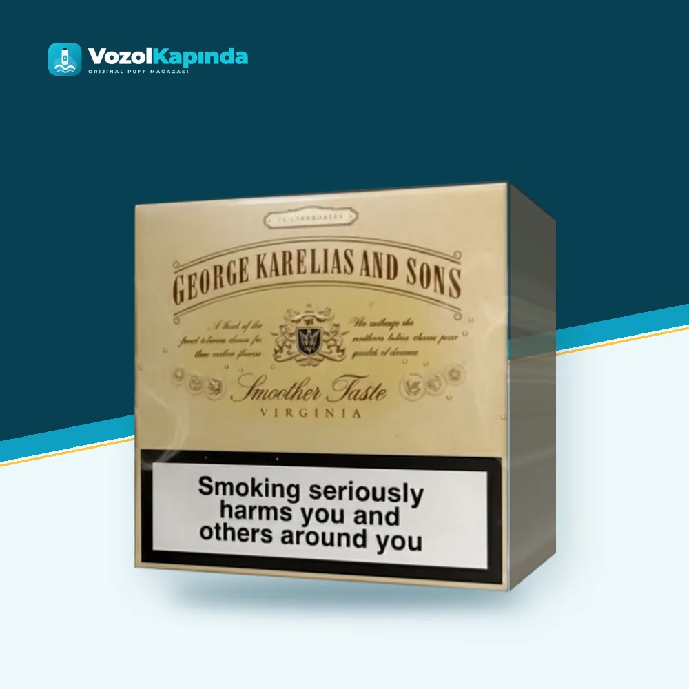 George Karelias And Sons Smoother Taste sigara Paket Görünümü George Karelias And Sons Smoother Taste sigara ön yüz görseli, orijinal ambalaj