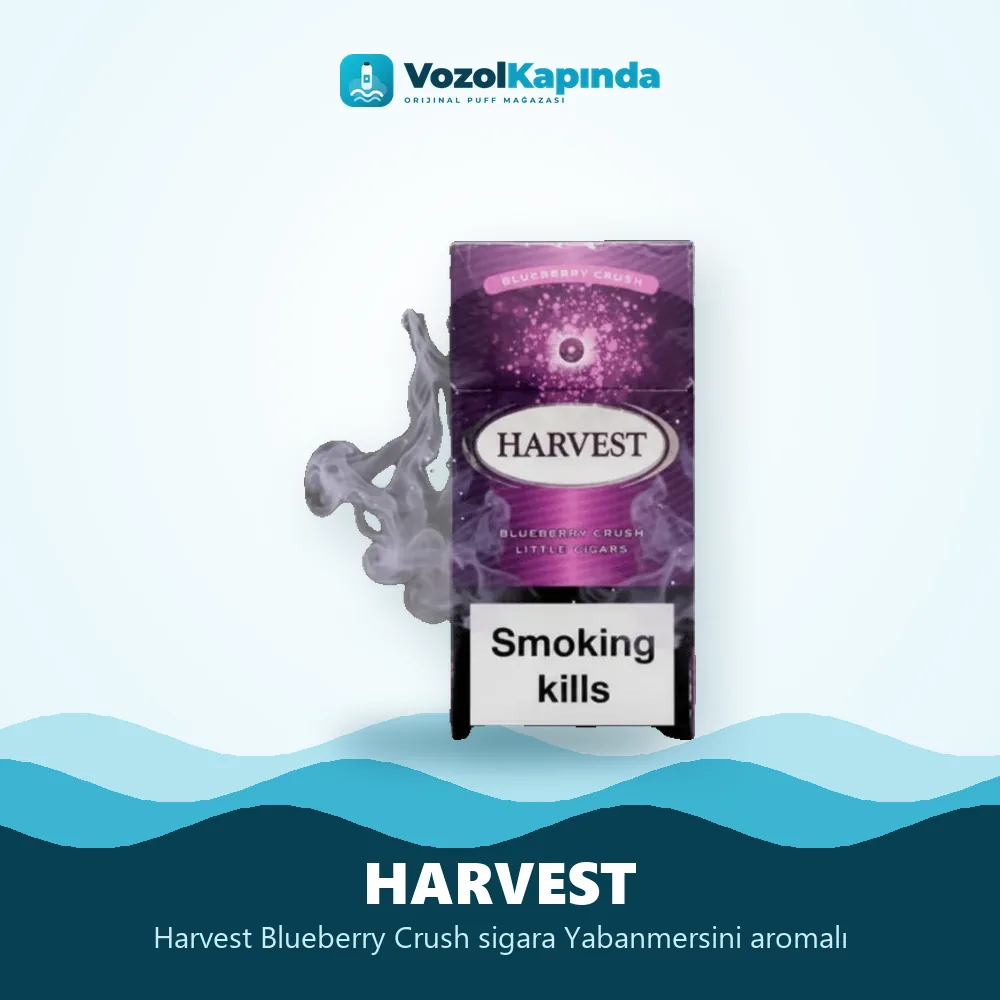 Harvest Blueberry Crush sigara Yabanmersini aromalı Sipariş Bilgileri Harvest Blueberry Crush sigara Yabanmersini aromalı bilgi kartı, orijinal sigara