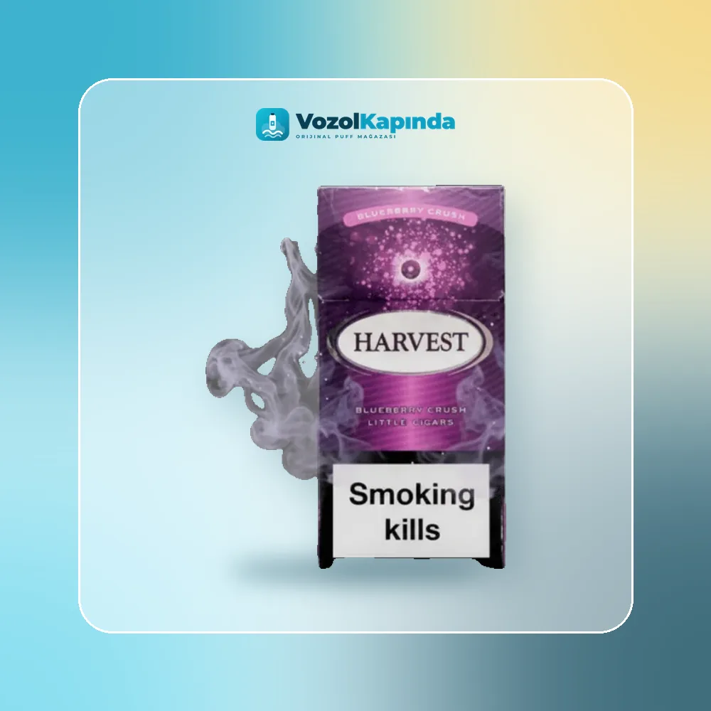 Harvest Blueberry Crush sigara Yabanmersini aromalı Paket Görünümü Harvest Blueberry Crush sigara Yabanmersini aromalı paket görünümü