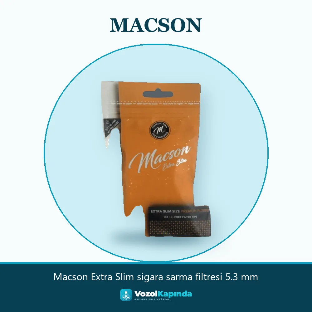 Macson Extra Slim sigara sarma filtresi 5.3 mm Özellikleri Macson Extra Slim sigara sarma filtresi 5.3 mm sipariş avantajları: kapıda ödeme ve gizli paket