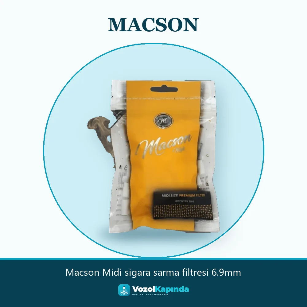 Macson Midi sigara sarma filtresi 6.9mm bilgi kartı, orijinal sarma filtresi
