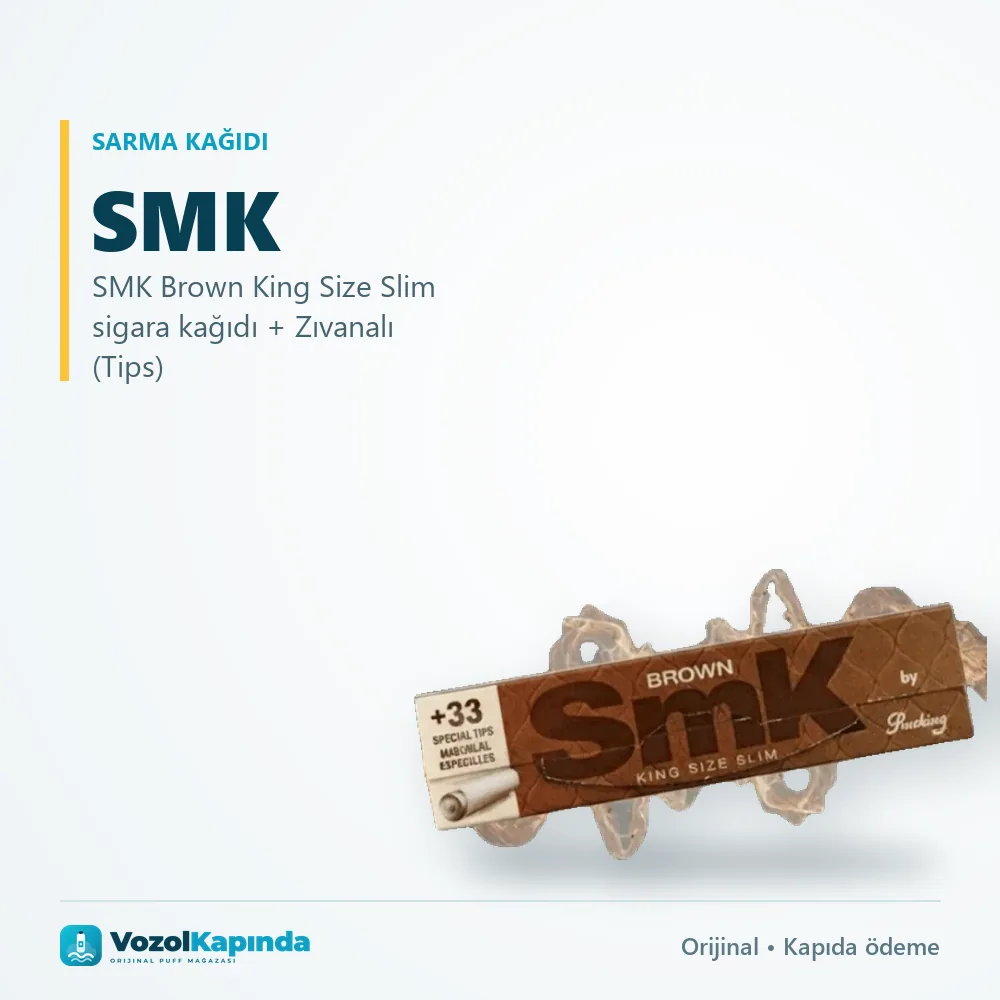 SMK Brown King Size Slim sigara kağıdı + Zıvanalı (Tips) sipariş avantajları: kapıda ödeme ve gizli paket