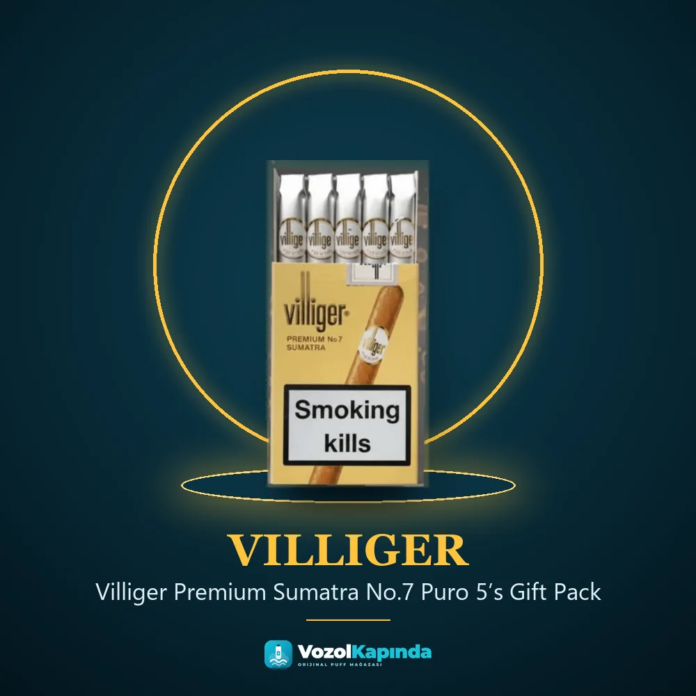 Villiger Premium Sumatra No.7 Puro 5’s Gift Pack Sipariş Bilgileri Villiger Premium Sumatra No.7 Puro 5’s Gift Pack bilgi kartı, orijinal puro