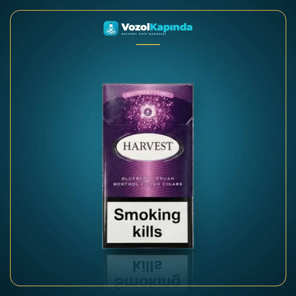 Harvest Blueberry Crush Superslim sigara Yabanmersini aromalı Orijinal Ambalaj Harvest Blueberry Crush Superslim sigara Yabanmersini aromalı ön yüz görseli, orijinal ambalaj