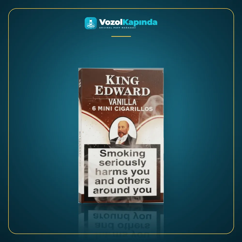 King Edward Vanilla 6 Mini Cigarillos Orijinal Ambalaj King Edward Vanilla 6 Mini Cigarillos ürün görseli, orijinal sigarillo