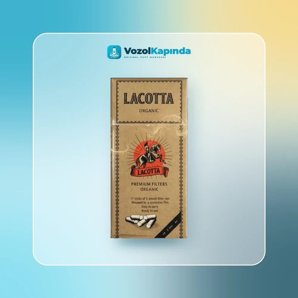 Lacotta Organik sigara sarma filtresi 6mm ön yüz görseli, orijinal ambalaj
