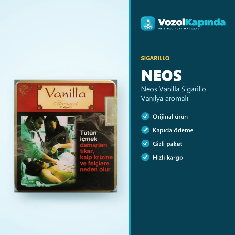 Neos Vanilla Sigarillo Vanilya aromalı Sipariş Bilgileri Neos Vanilla Sigarillo Vanilya aromalı sipariş avantajları: kapıda ödeme ve gizli paket