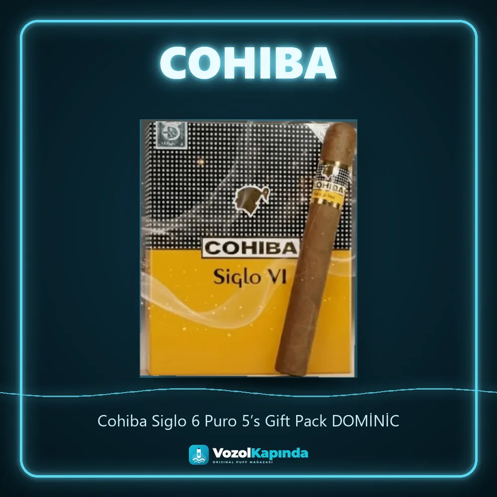 Cohiba Siglo 6 Puro 5’s Gift Pack DOMİNİC bilgi kartı, orijinal puro