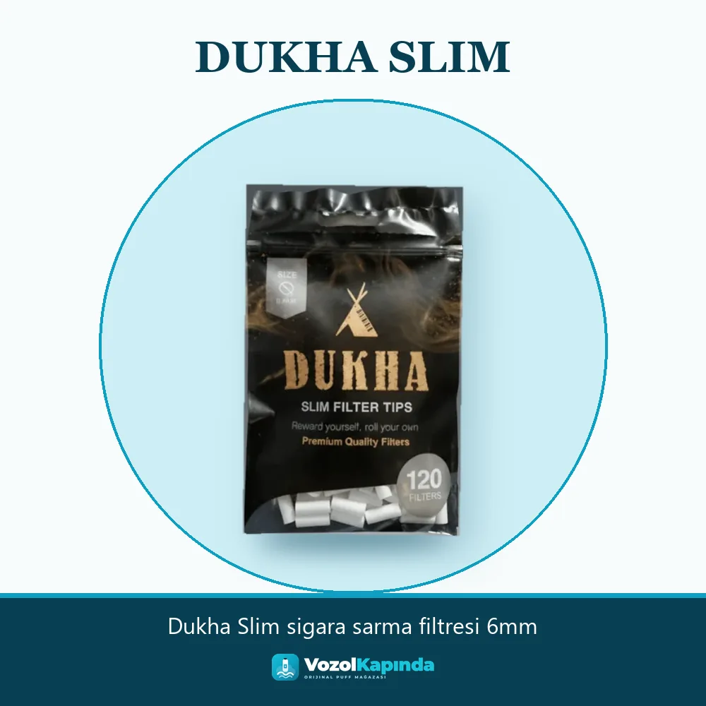 Dukha Slim sigara sarma filtresi 6mm bilgi kartı, orijinal sarma filtresi