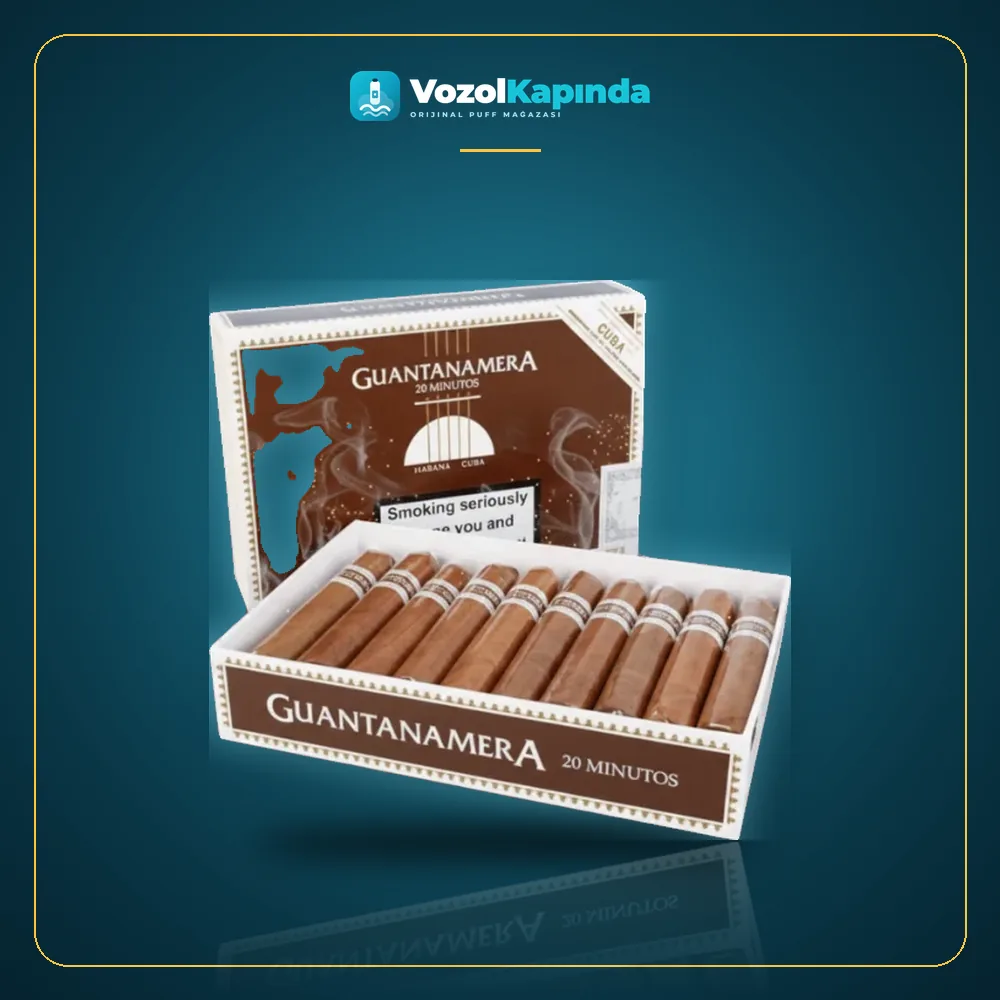 Guantanamera Minutos Puro 20’s Paket Görünümü Guantanamera Minutos Puro 20’s ürün görseli, orijinal Küba purosu