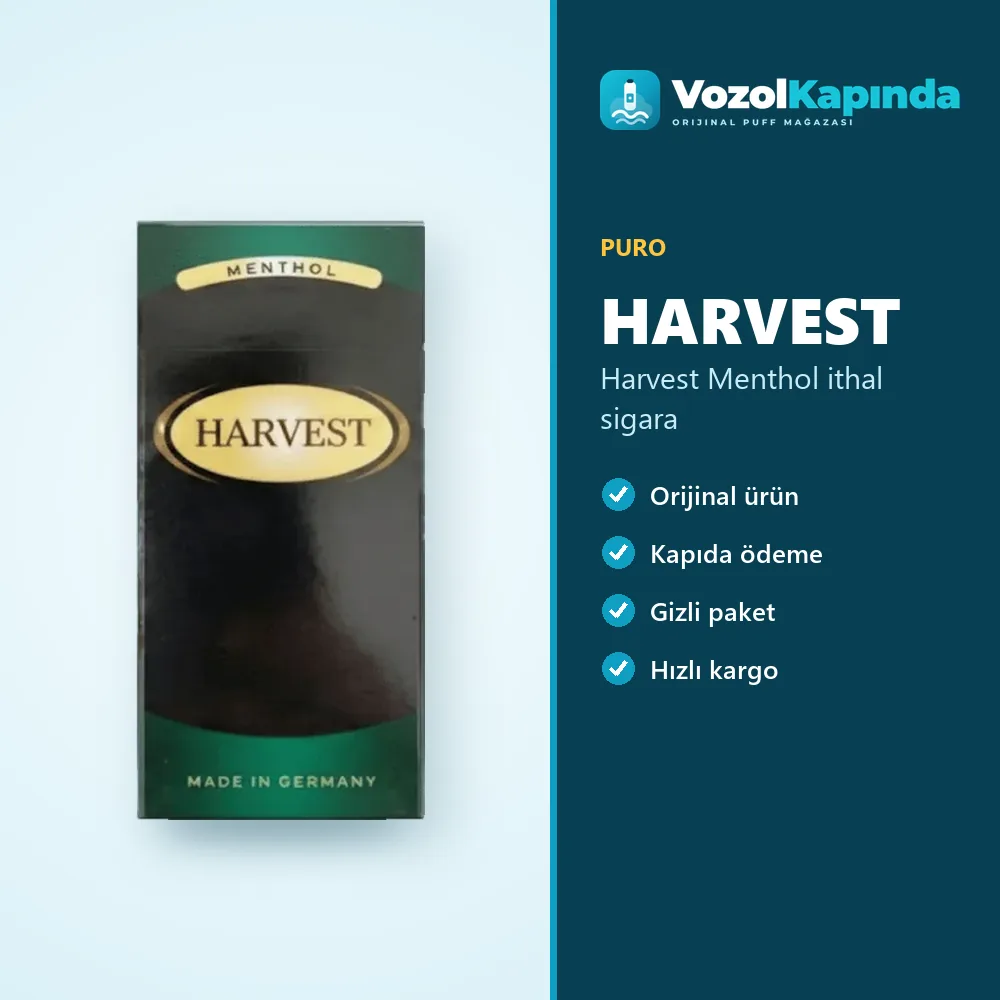 Harvest Menthol ithal sigara Sipariş Bilgileri Harvest Menthol ithal sigara sipariş avantajları: kapıda ödeme ve gizli paket