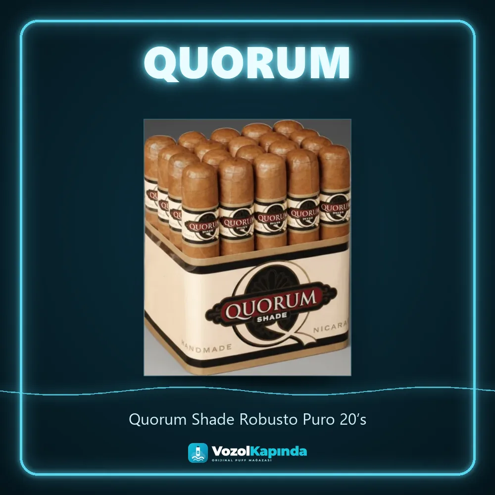 Quorum Shade Robusto Puro 20’s bilgi kartı, orijinal puro