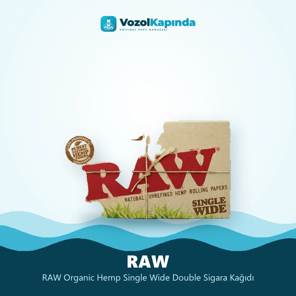 RAW Organic Hemp Single Wide Double Sigara Kağıdı Bilgi Kartı RAW Organic Hemp Single Wide Double Sigara Kağıdı bilgi kartı, orijinal sarma kağıdı