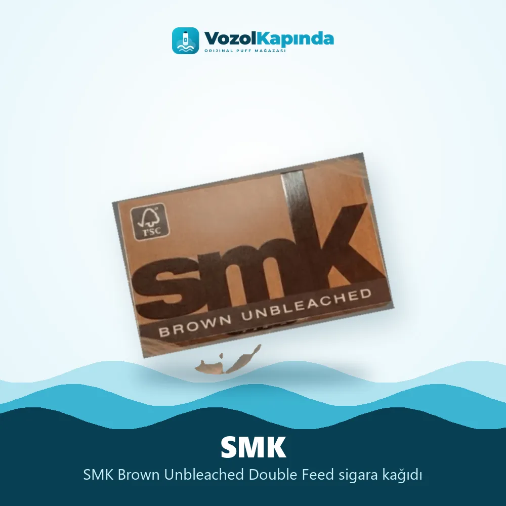 SMK Brown Unbleached Double Feed sigara kağıdı bilgi kartı, orijinal sarma kağıdı