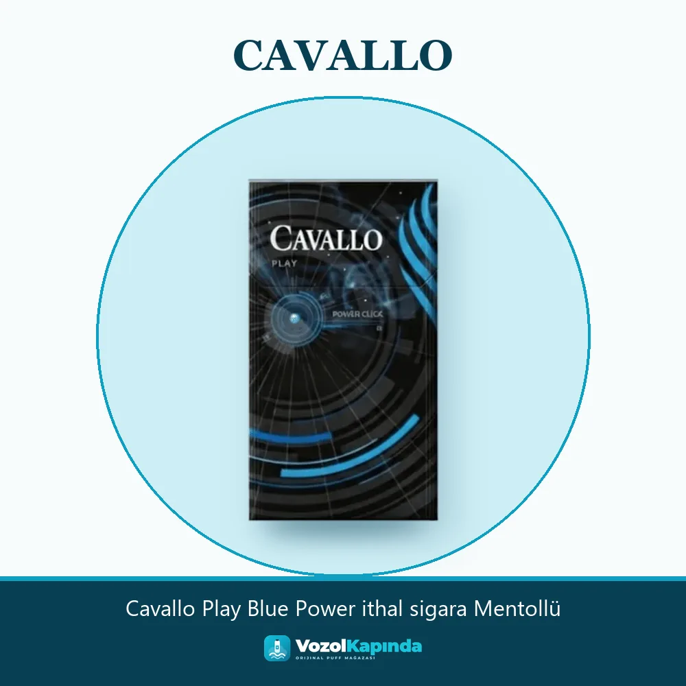 Cavallo Play Blue Power ithal sigara Mentollü Bilgi Kartı Cavallo Play Blue Power ithal sigara Mentollü özellikleri: orijinal ürün, kapıda ödeme, gizli paket