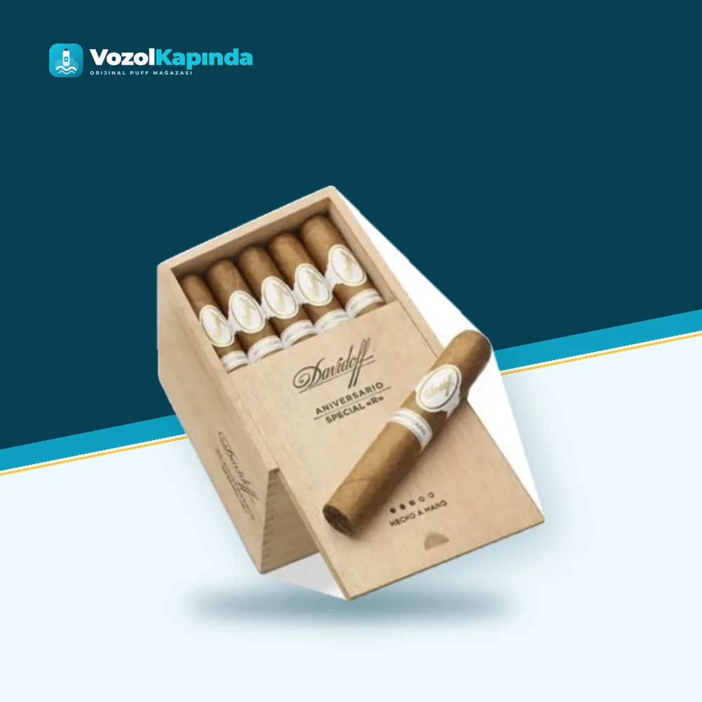 Davidoff Aniversario Special ‘R’ Puro 25’s Ahşap Kutu Paket Görünümü Davidoff Aniversario Special ‘R’ Puro 25’s Ahşap Kutu ön yüz görseli, orijinal ambalaj
