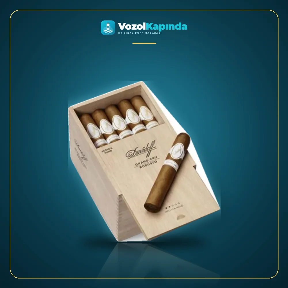 Davidoff Grand Cru Robusto Puro 25’s Ahşap Kutu Ürün Görseli Davidoff Grand Cru Robusto Puro 25’s Ahşap Kutu ürün görseli, orijinal Küba purosu
