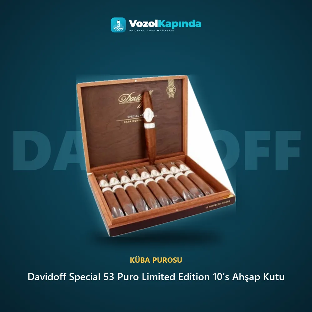 Davidoff Special 53 Puro Limited Edition 10’s Ahşap Kutu Bilgi Kartı Davidoff Special 53 Puro Limited Edition 10’s Ahşap Kutu özellikleri: orijinal ürün, kapıda ödeme, gizli paket