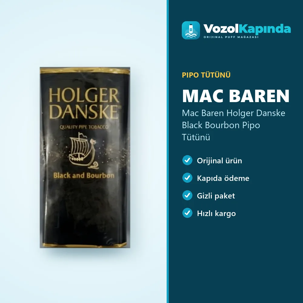 Mac Baren Holger Danske Black Bourbon Pipo Tütünü Özellikleri Mac Baren Holger Danske Black Bourbon Pipo Tütünü sipariş avantajları: kapıda ödeme ve gizli paket