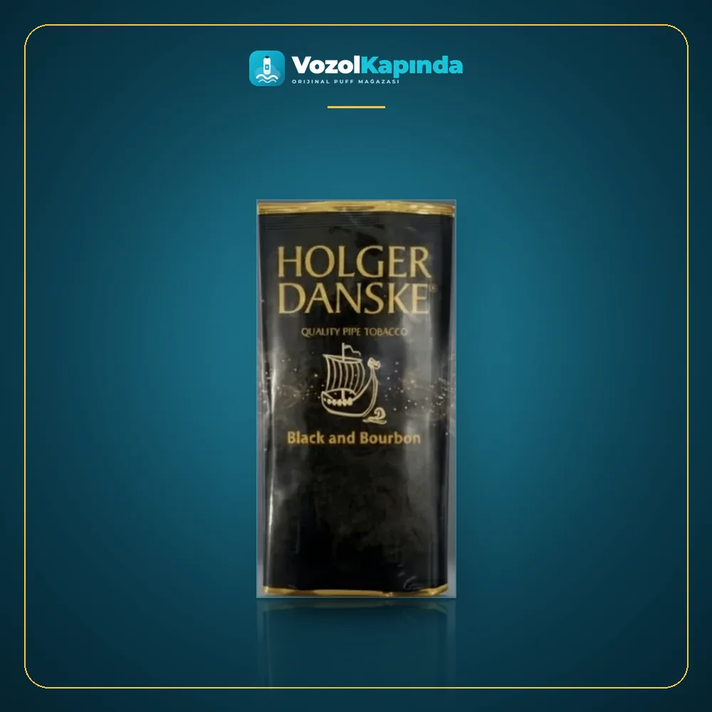 Mac Baren Holger Danske Black Bourbon Pipo Tütünü Paket Görünümü Mac Baren Holger Danske Black Bourbon Pipo Tütünü ürün görseli, orijinal pipo tütünü