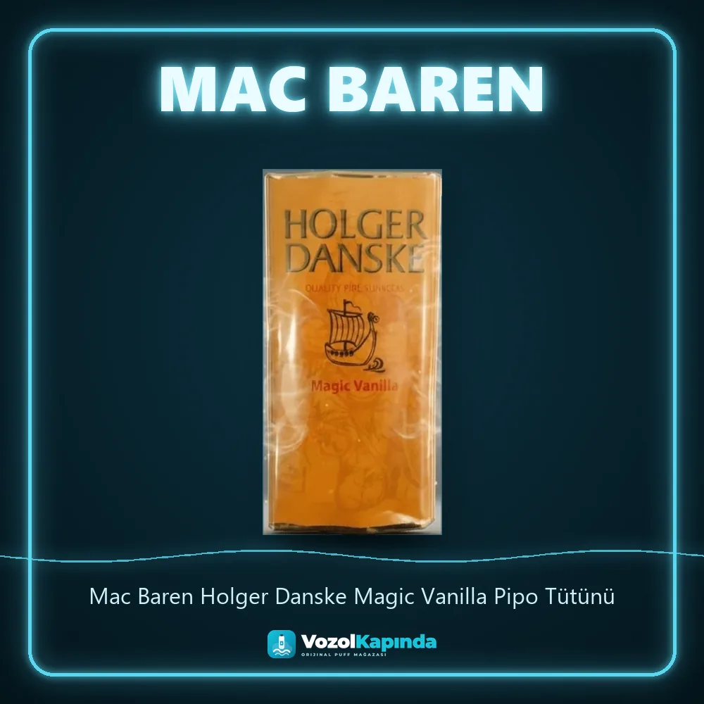 Mac Baren Holger Danske Magic Vanilla Pipo Tütünü bilgi kartı, orijinal pipo tütünü