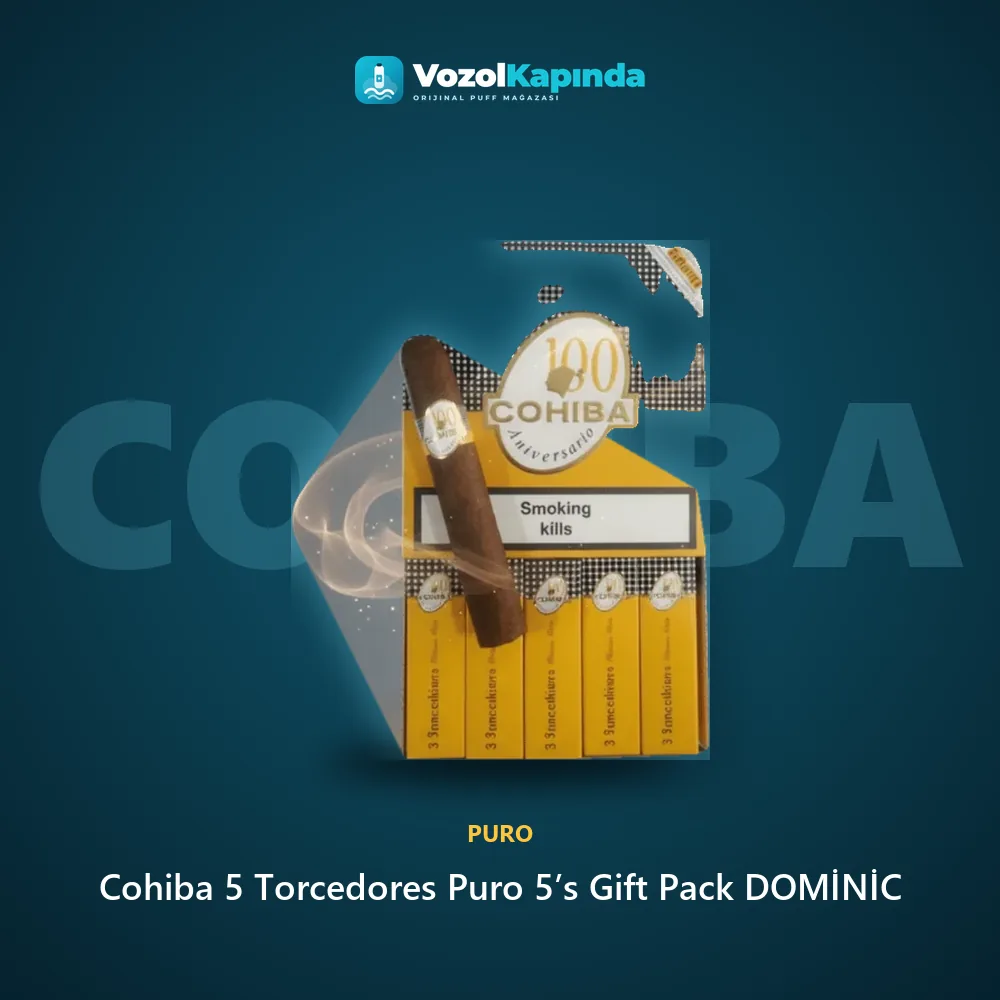 Cohiba 5 Torcedores Puro 5’s Gift Pack DOMİNİC özellikleri: orijinal ürün, kapıda ödeme, gizli paket