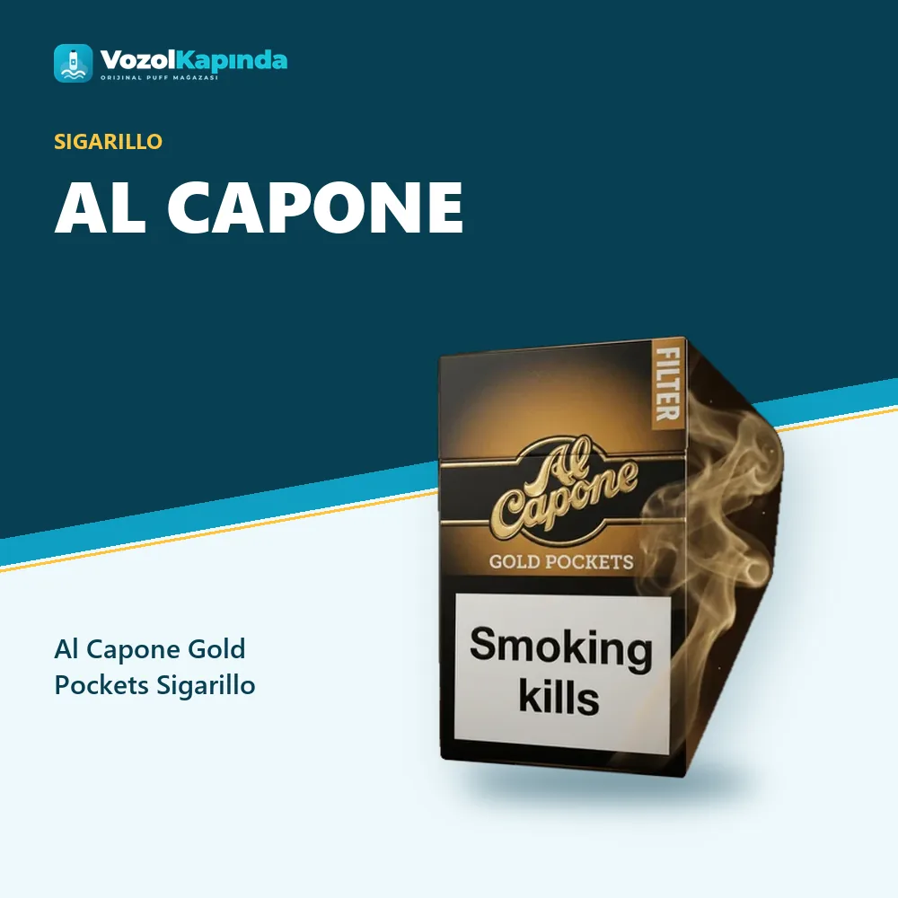 Al Capone Gold Pockets Sigarillo Sipariş Bilgileri Al Capone Gold Pockets Sigarillo bilgi kartı, orijinal sigarillo