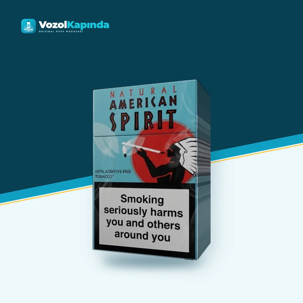American Spirit Blue Natural sigara ön yüz görseli, orijinal ambalaj