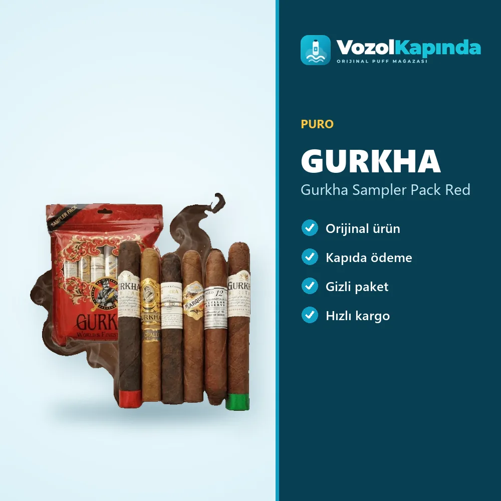 Gurkha Sampler Pack Red bilgi kartı, orijinal puro