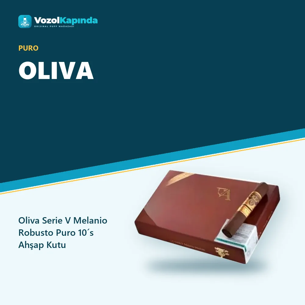Oliva Serie V Melanio Robusto Puro 10´s Ahşap Kutu Sipariş Bilgileri Oliva Serie V Melanio Robusto Puro 10´s Ahşap Kutu bilgi kartı, orijinal puro