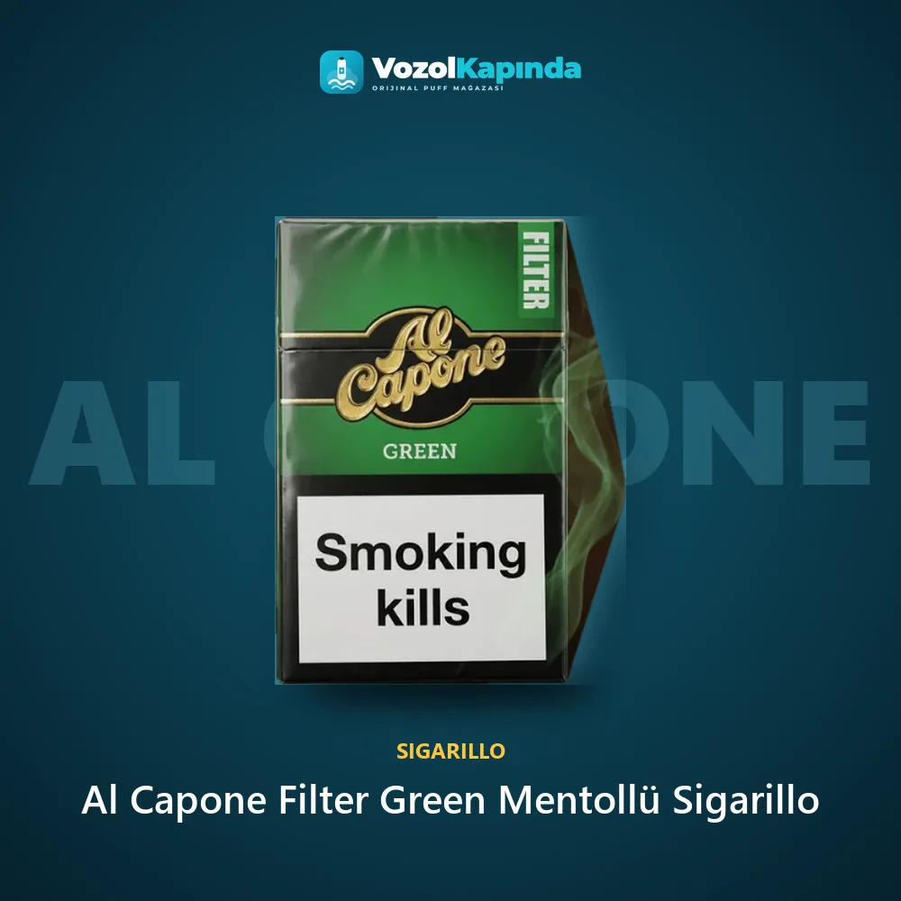 Al Capone Filter Green Mentollü Sigarillo Özellikleri Al Capone Filter Green Mentollü Sigarillo özellikleri: orijinal ürün, kapıda ödeme, gizli paket