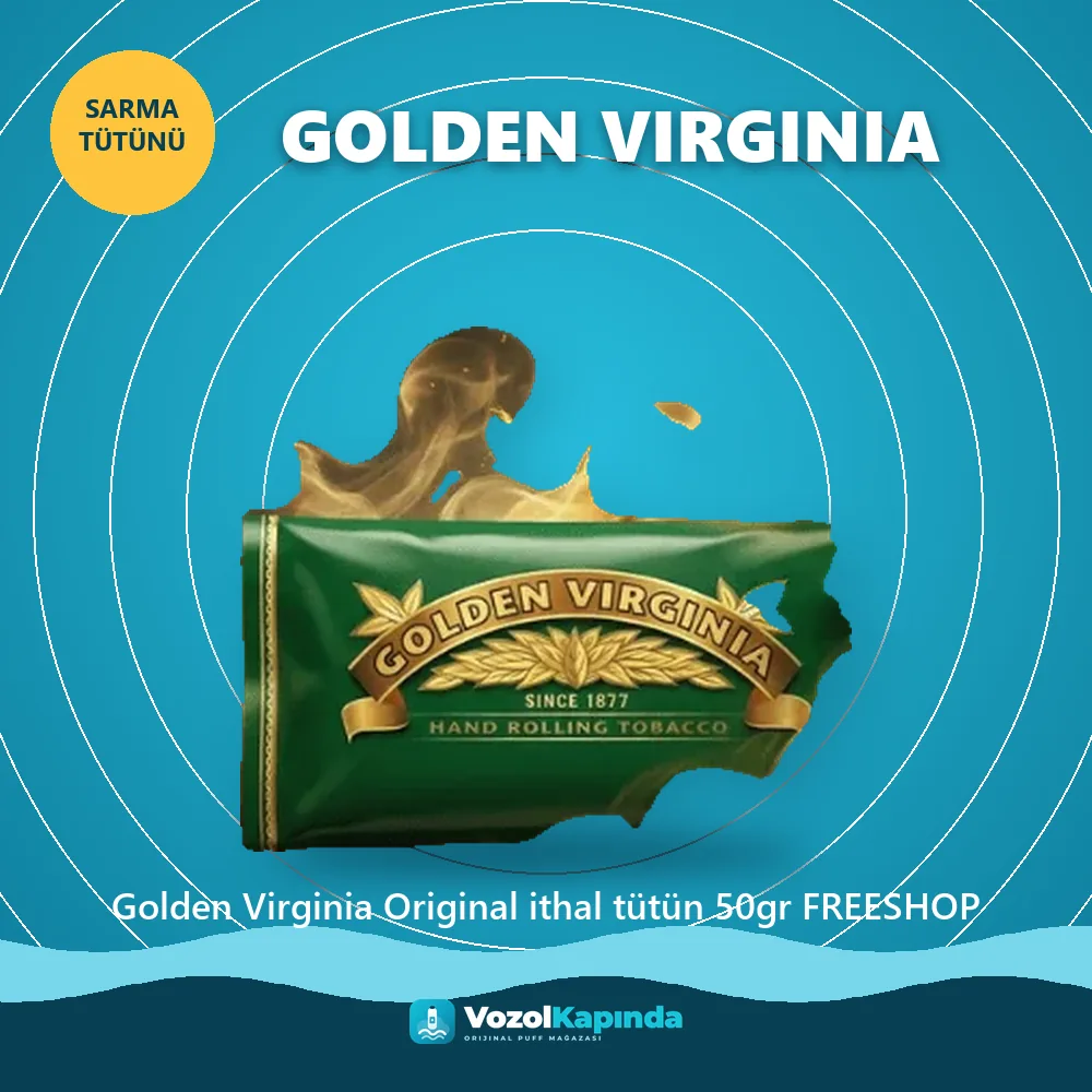 Golden Virginia Original ithal tütün 50gr FREESHOP bilgi kartı, orijinal sarma tütünü