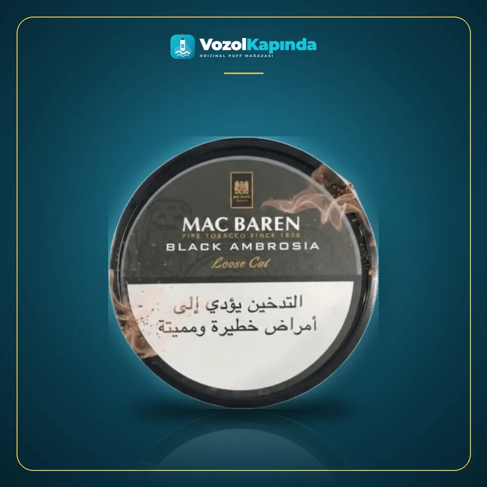 Mac Baren Black Ambrosia Pipo Tütünü ürün görseli, orijinal pipo tütünü